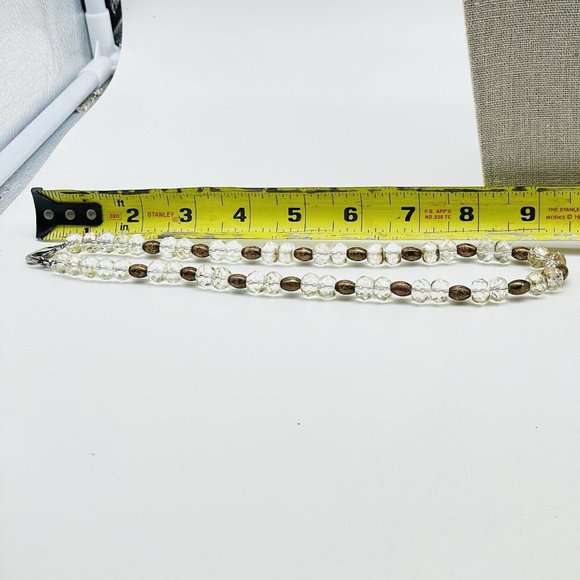 Clear and Brown Beaded Necklace Silver Tone Classic Career Cosplay LARP Gift - Picture 5 of 7